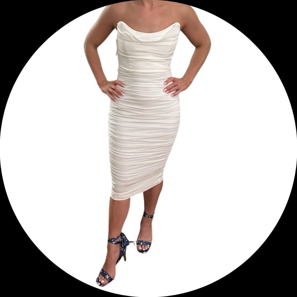 White Strapless Bodycon Dress - Michael Costello - Revolve